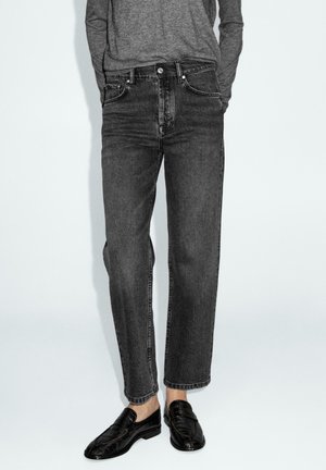 Massimo Dutti STRAIGHT-LEG HIGH-WAIST - Jeans straight leg - black