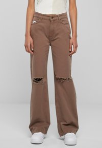 SMALL SIGNATURE EXTRA WIDE - Nadrágok - dark brown