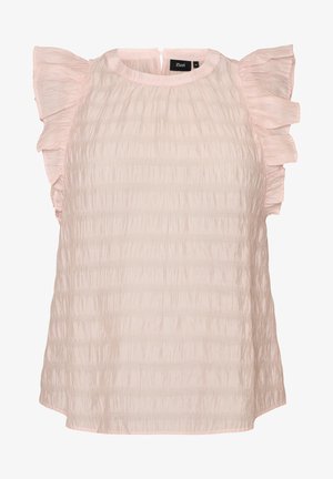 Zizzi, ÄRMELLOSE BLUSE MIT STRUKTUR UND RÜSCHEN - Blouse - rot