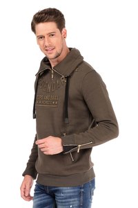 Cipo & Baxx MIT HOHEM REISSVERSCHLUSSKRAGEN - Hoodie - khaki