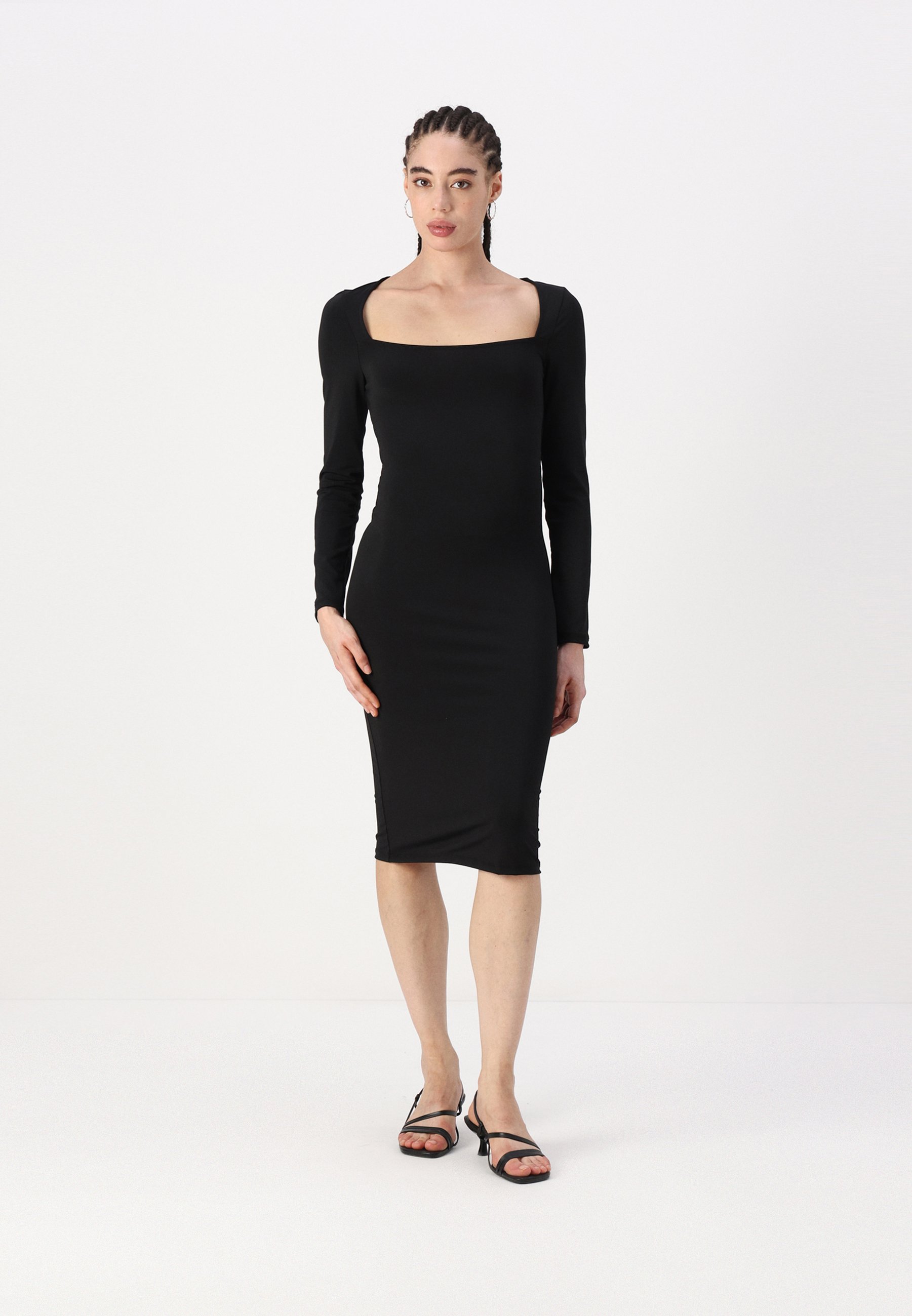 noisy may black dress Noisy May - Shimmy Layer Frill Black Silver Lurex