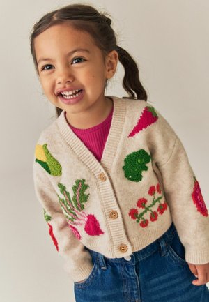 Next, REGULAR FIT - V-NECK CARDIGAN - Cardigan - vegetable embroidered