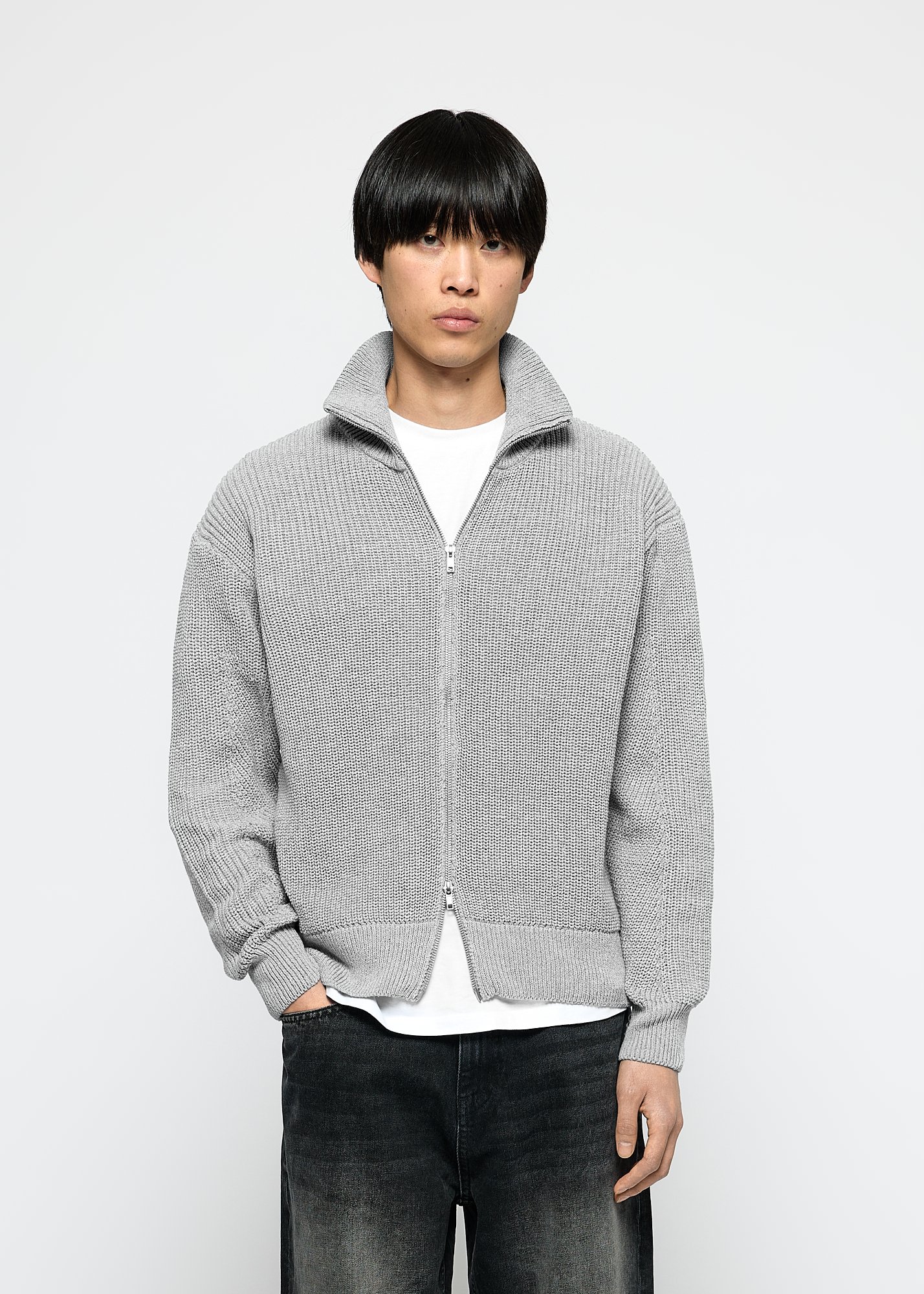 Burocs CHUNKY ZIP - Cardigan - grey melange/grey - Zalando.co.uk