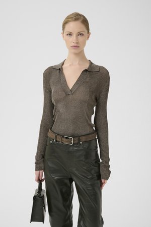 GZSILVI POLO  - Striktrøje - warm grey metallic