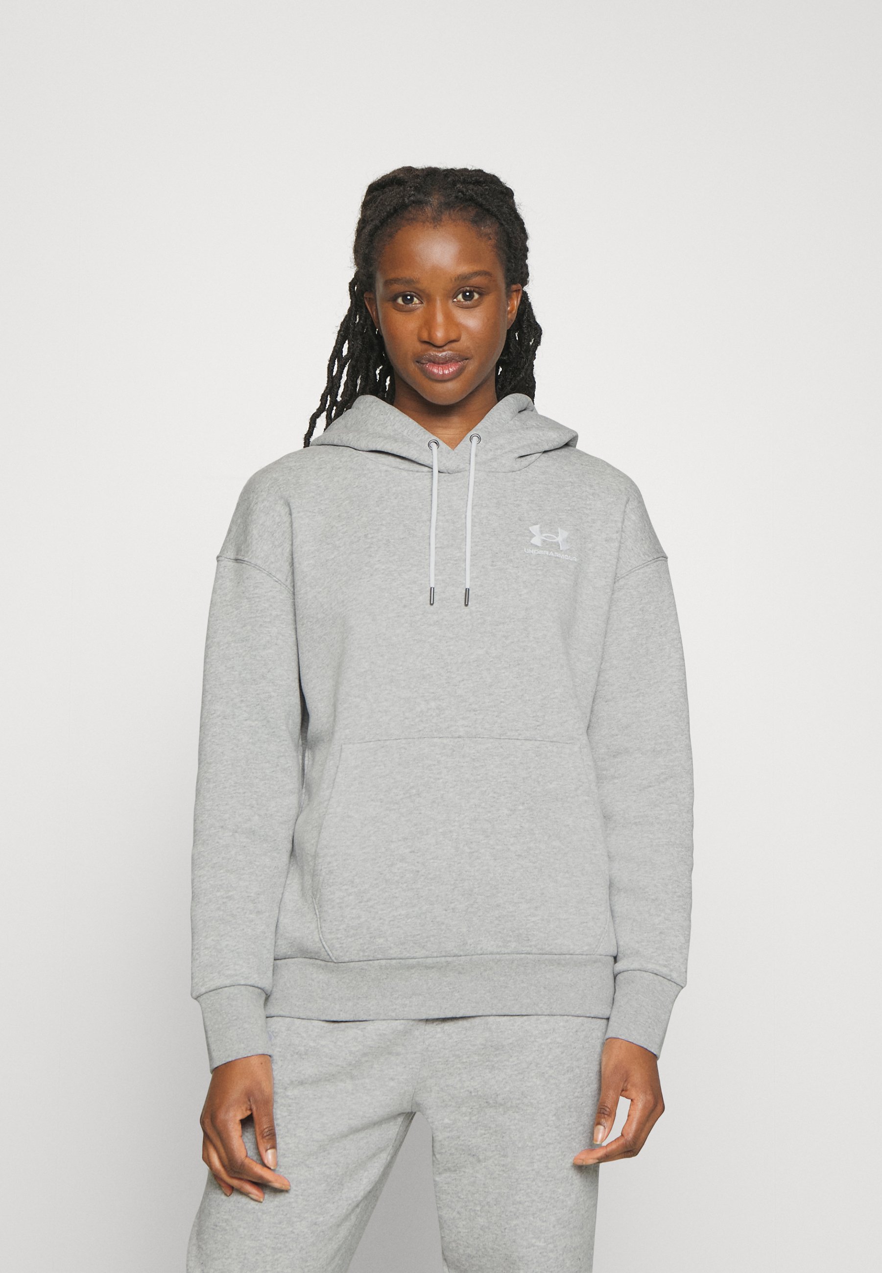 Under Armour ESSENTIAL - Hoodie - mod gray light heather/mottled grey -  Zalando.co.uk