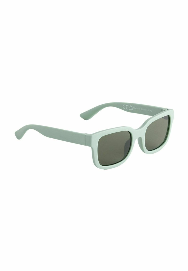 Sunglasses med fyrkantig ram i matt mintgrön finish och mörka, tonade linser. Har böjda skalmar för en säker passform.