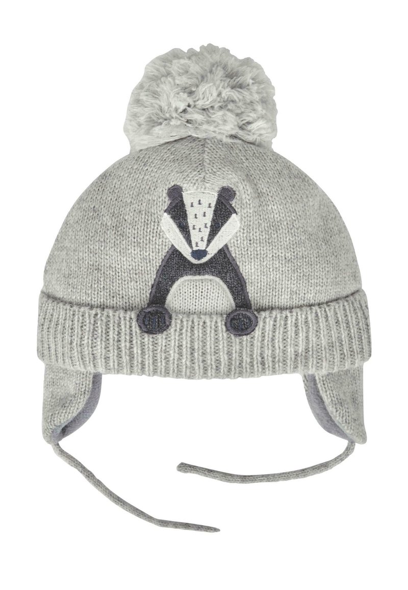 JoJo Maman Bébé - BADGER APPLIQUE - Čepice - grey, Zvětšit