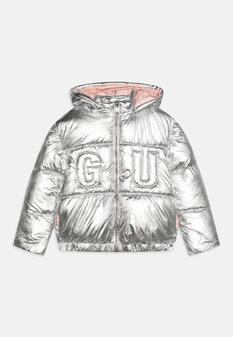 Guess JUNIOR HOODED PADDED PUFFER - Žieminė striukė - silver