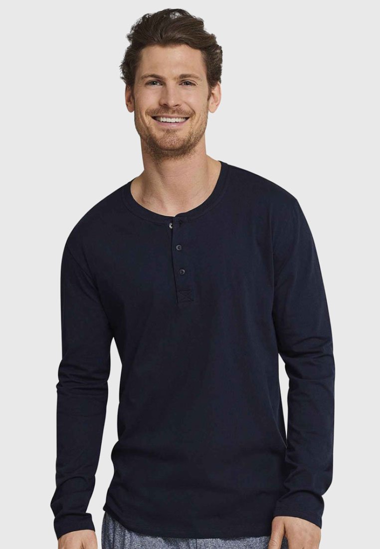 Schiesser - MIT KNOPFLEISTE - Haut de pyjama - dark blue, Agrandir