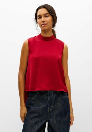 Object, TOP SATIN SPLIT BACK - Blouse - red dahlia