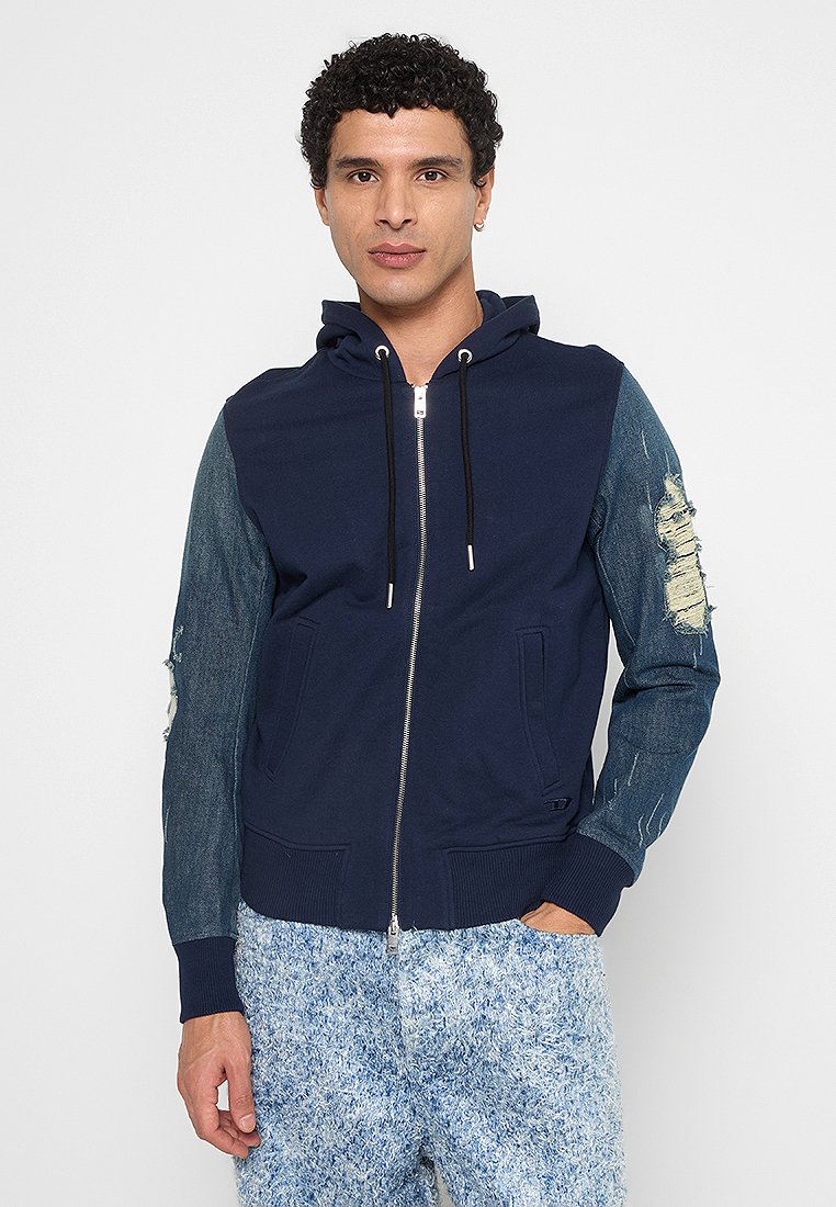 Diesel Sweater met rits blauw