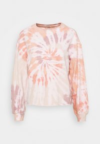 Felpa leggera a maniche lunghe con motivo tie-dye in colori pastello. Presenta un collo a giro e una vestibilità comoda con polsini a costine.