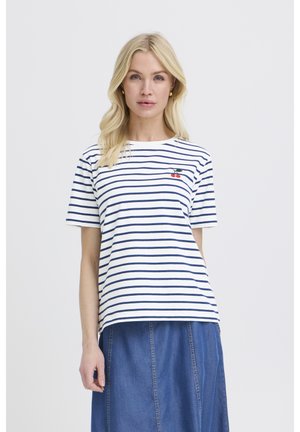 b.young PANDINNA CHERISE - Nyomott mintás póló - bright white med blue stripe