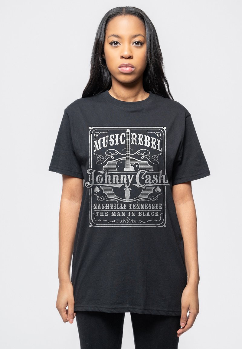 Paradiso Clothing JOHNNY CASH MUSIC REBEL - Print T-shirt - black