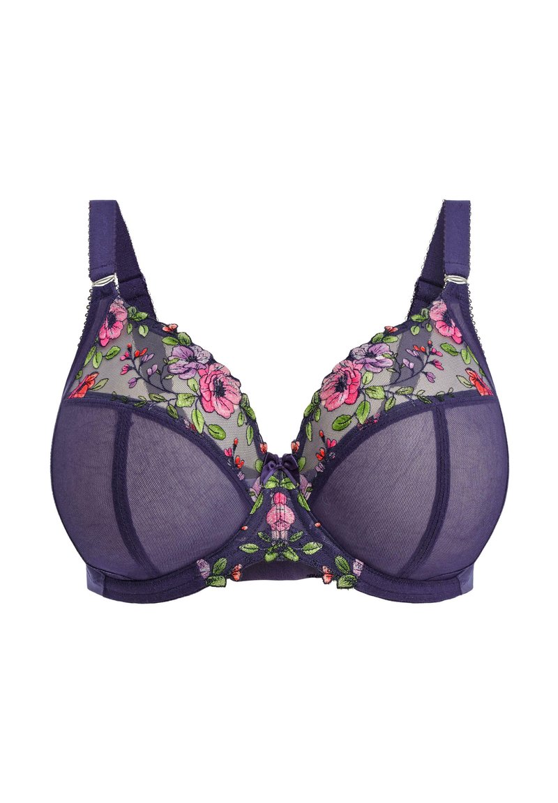 Elomi Dames Sachi Strappy Onderdraad Plunge BH, Sheer, Zwart, 95H