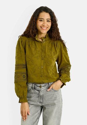 Grain de Malice, CHEMISE BRODÉE DÉTAILS AJOURÉS - Chemisier - kaki