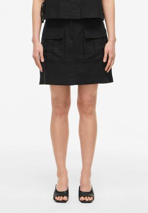 Rouge Edit MINIROCK HIGH WAIST - Jupe trapèze - meteorite