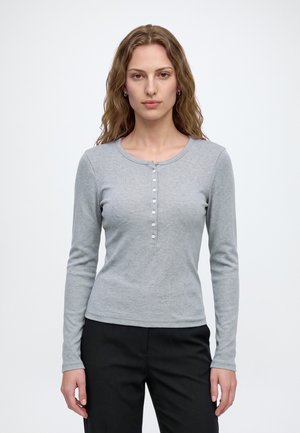 Abercrombie & Fitch, VINTAGE RIB CREW HENLEY - Блуза с дълги ръкави - grey