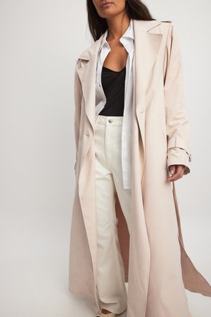 LONG SHOULDER PAD - Gabardina - beige