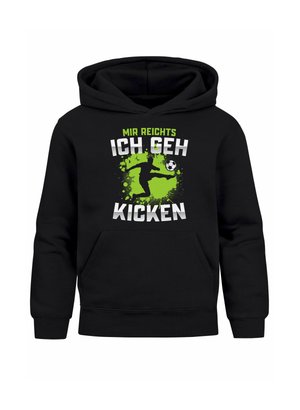MoonWorks FUSSBALLMOTIV SPRUCH LUSTIG ZUM KICKEN GEBREN ZUR SCHULE GEZWUNGEN - Hoodie - schwarz