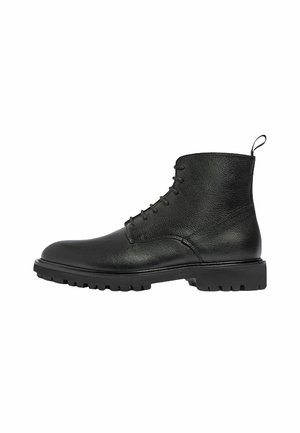 THOMAS - Botines con cordones - black grain calf