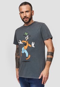 Re:Covered DISNEY EXCITED GOOFY - T-shirt med print - charcoal