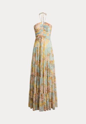 Lauren Ralph Lauren, FLORAL GEORGETTE TIERED HALTER GOWN - Maxikleid - cream/blue/multi