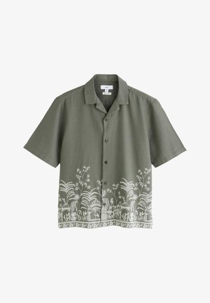 Next, REGULAR FIT - TEXTURED EMBROIDERED SHORT SLEEVE SHIRT . - Shirt - green
