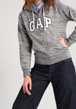Sweater met rits - mottled grey