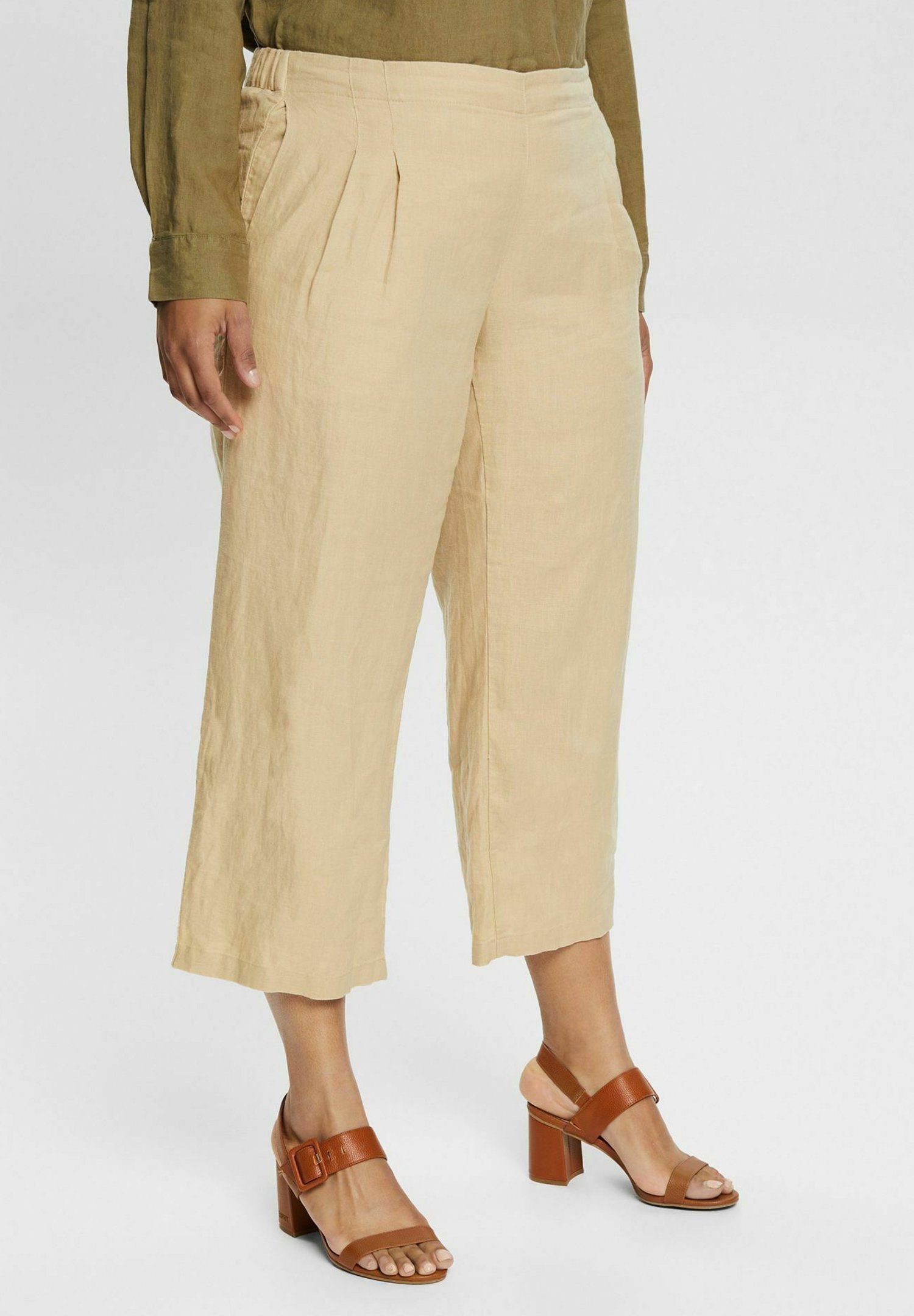 Esprit CURVY - Pantaloni - sand/beige screziato - Zalando