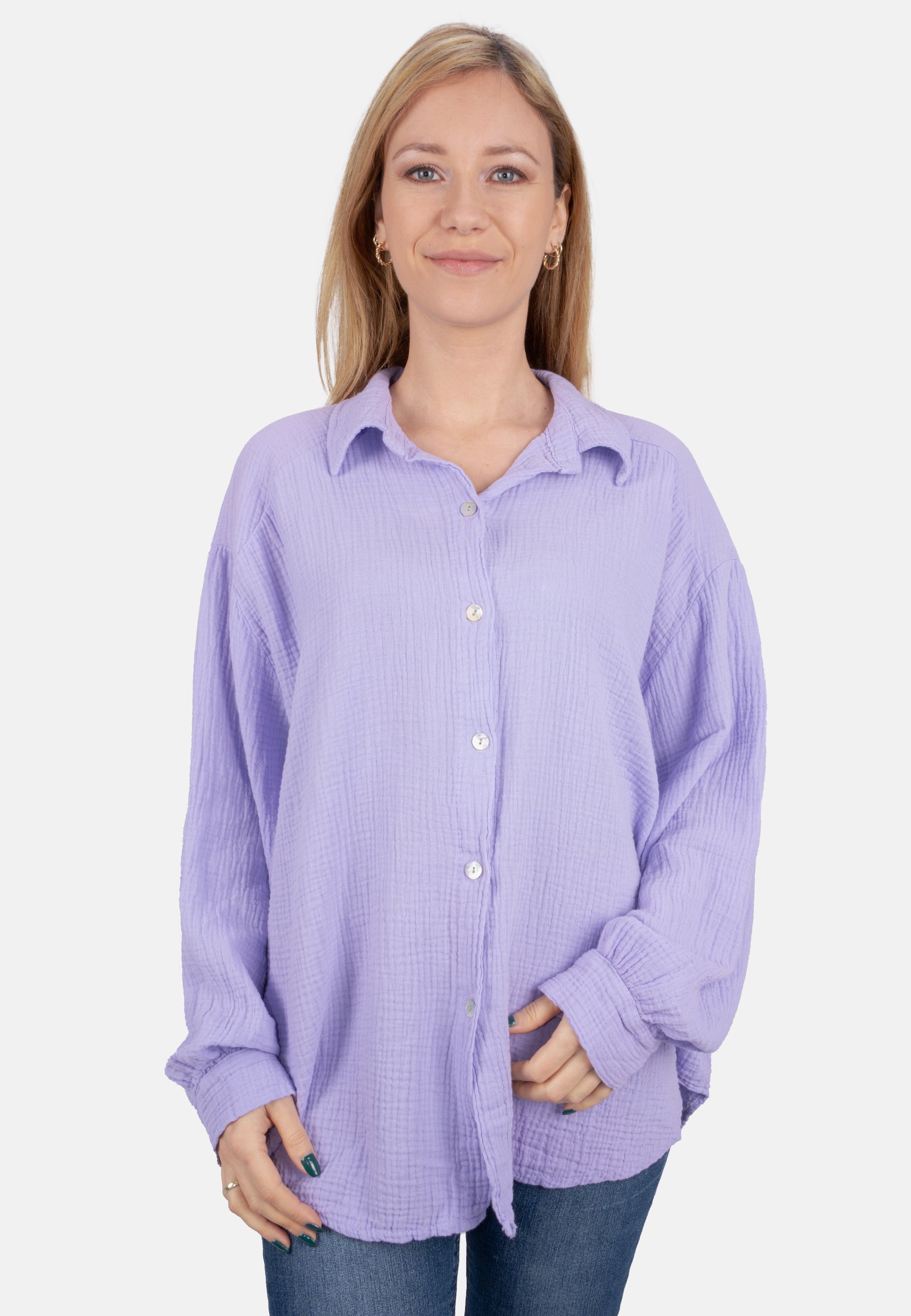 Seasons of April SASHA MUSSELIN OVERSIZED Chemisier flieder