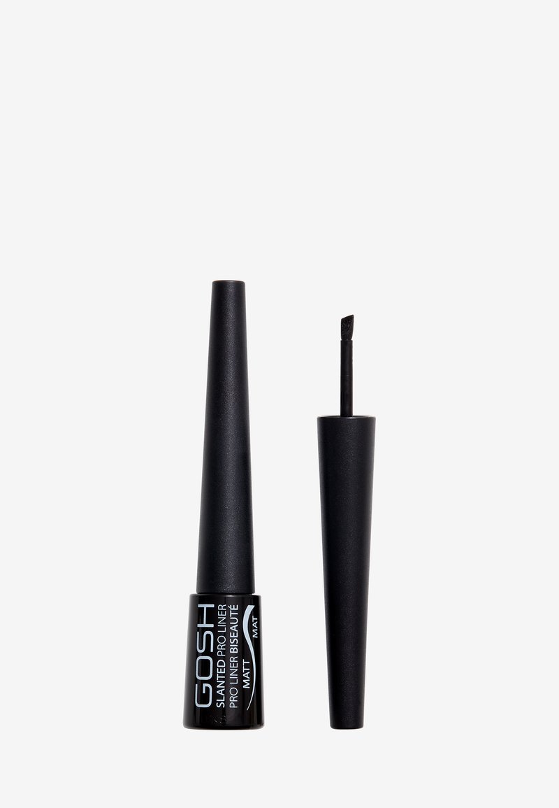 Svart sned eyeliner med matt finish. Smal applikator med en avsmalnande spets för precision. Texturerat grepp för ökad kontroll.