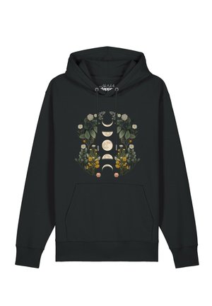 watapparel, MOONPHASES & FLOWERS UNISEX - Sweat à capuche - black
