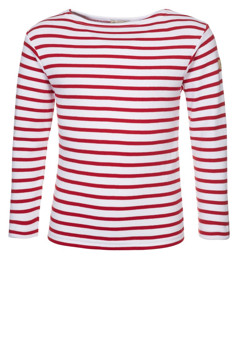 Armor lux LOCTUDY MARINIÈRE - Langarmshirt - blanc/rouge/rot Armor lux LOCTUDY MARINIÈRE - Langarmshirt - blanc/rouge/rot