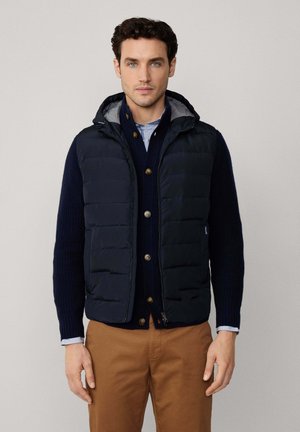 Façonnable QUILTED HOOD - Bodywarmer - marine blue