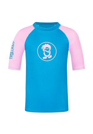 TROLLKIDS, KIDS KVALVIKA T UNISEX - Rash vest - dynamic blue candy pink