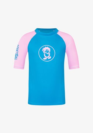 TROLLKIDS, KIDS KVALVIKA T UNISEX - Rash vest - dynamic blue candy pink
