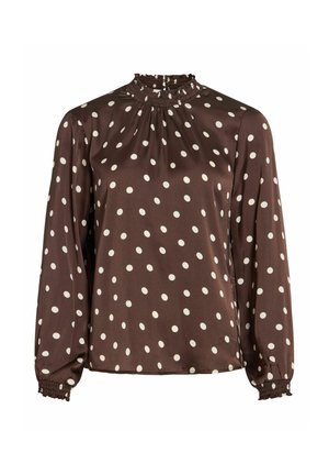 VILA, OBERTEIL MIT LANGEN  ÄRMELN VISOFIE - Blouse - coffee bean