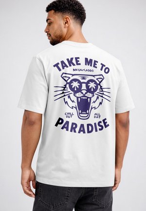 Neverless, HERREN T-SHIRT - DESIGN - OVERSIZED RELAXED FIT PRINTSHIRT - T-Shirt print - relaxed-fit weiß
