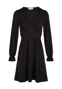 WAISTED MINI V-NECK - Freizeitkleid - noir