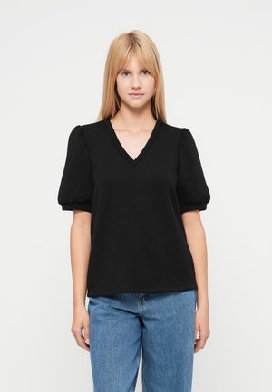 OBJANDREA RE V-NECK NOOS - T-shirt basique - black
