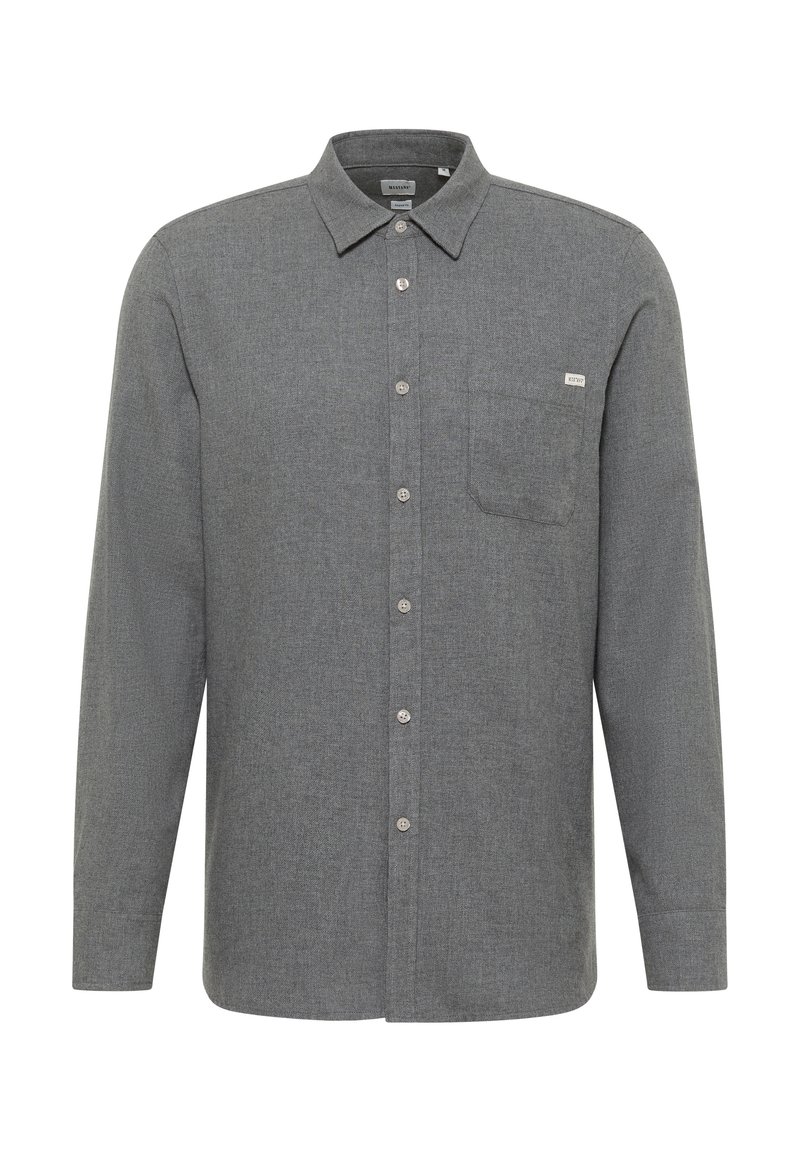 mustang Overhemd grijs gemêleerd