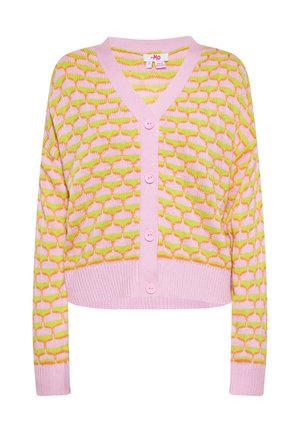 Strickjacke - pink limone orange