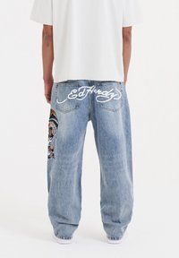 Ed Hardy SKULL SNAKE EAGLE TATTOO GRAPHIC - Jeansy Relaxed Fit