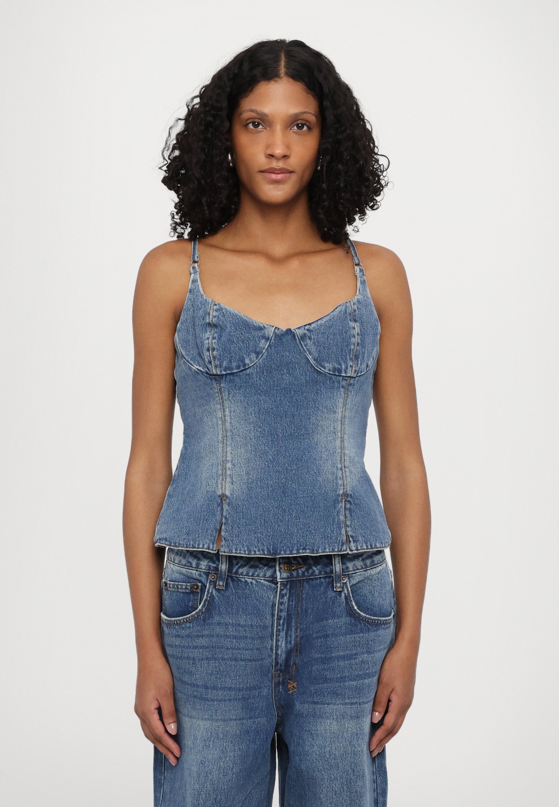 Ksubi ATHENA BUSTIER AGED - Top - blue denim - Zalando.co.uk