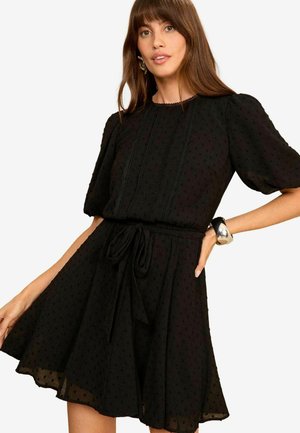 Love & Roses PUFF SLEEVE DOBBY  REGULAR FIT - Vapaa-ajan mekko - black