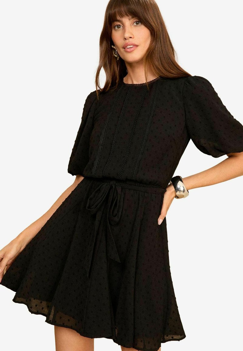 Love & Roses PUFF SLEEVE DOBBY  REGULAR FIT - Dienas kleita - black