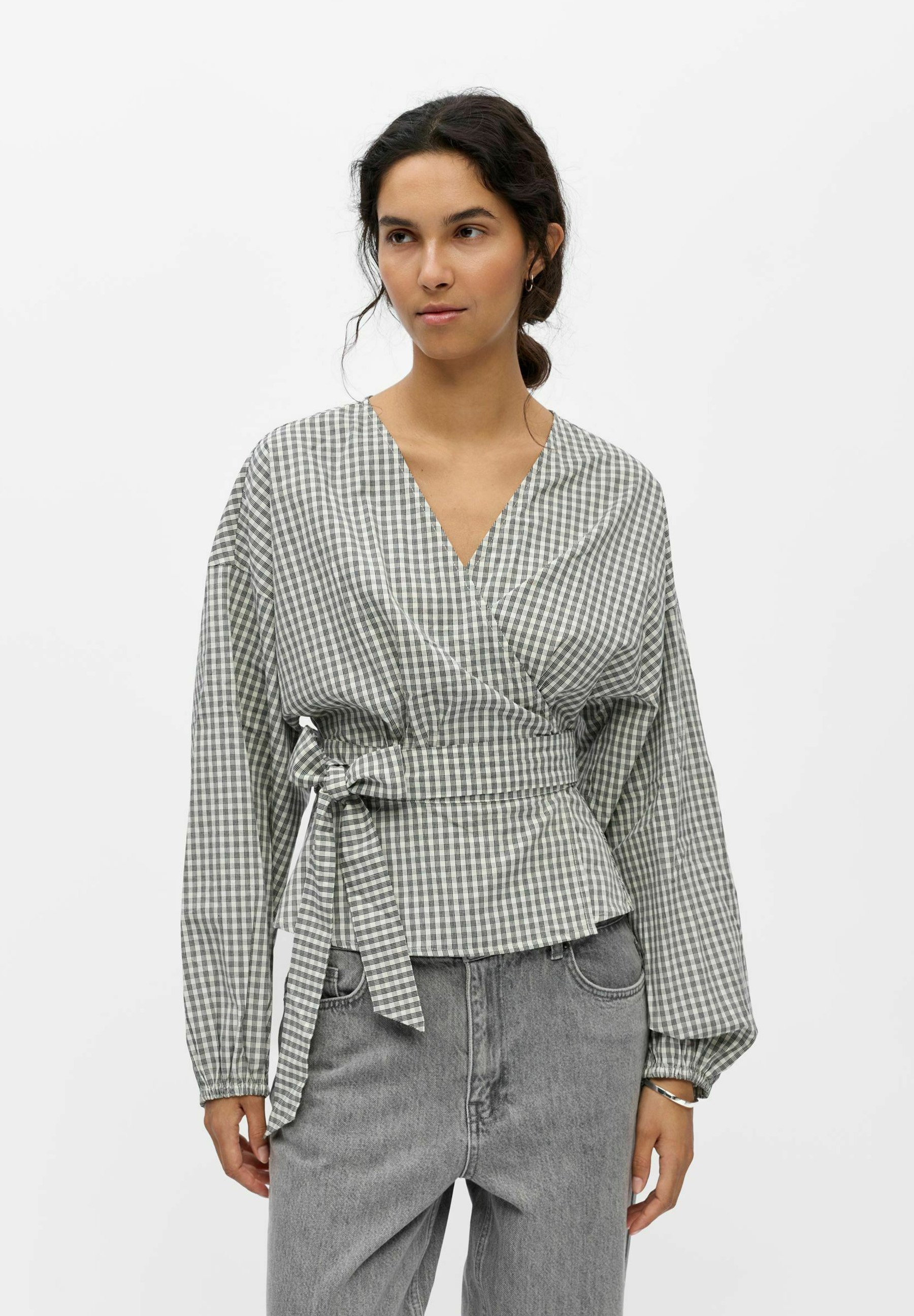 Camicia In Flanella A Quadri Donna - Maniche Lunghe, Bottoni, Taglio Corto