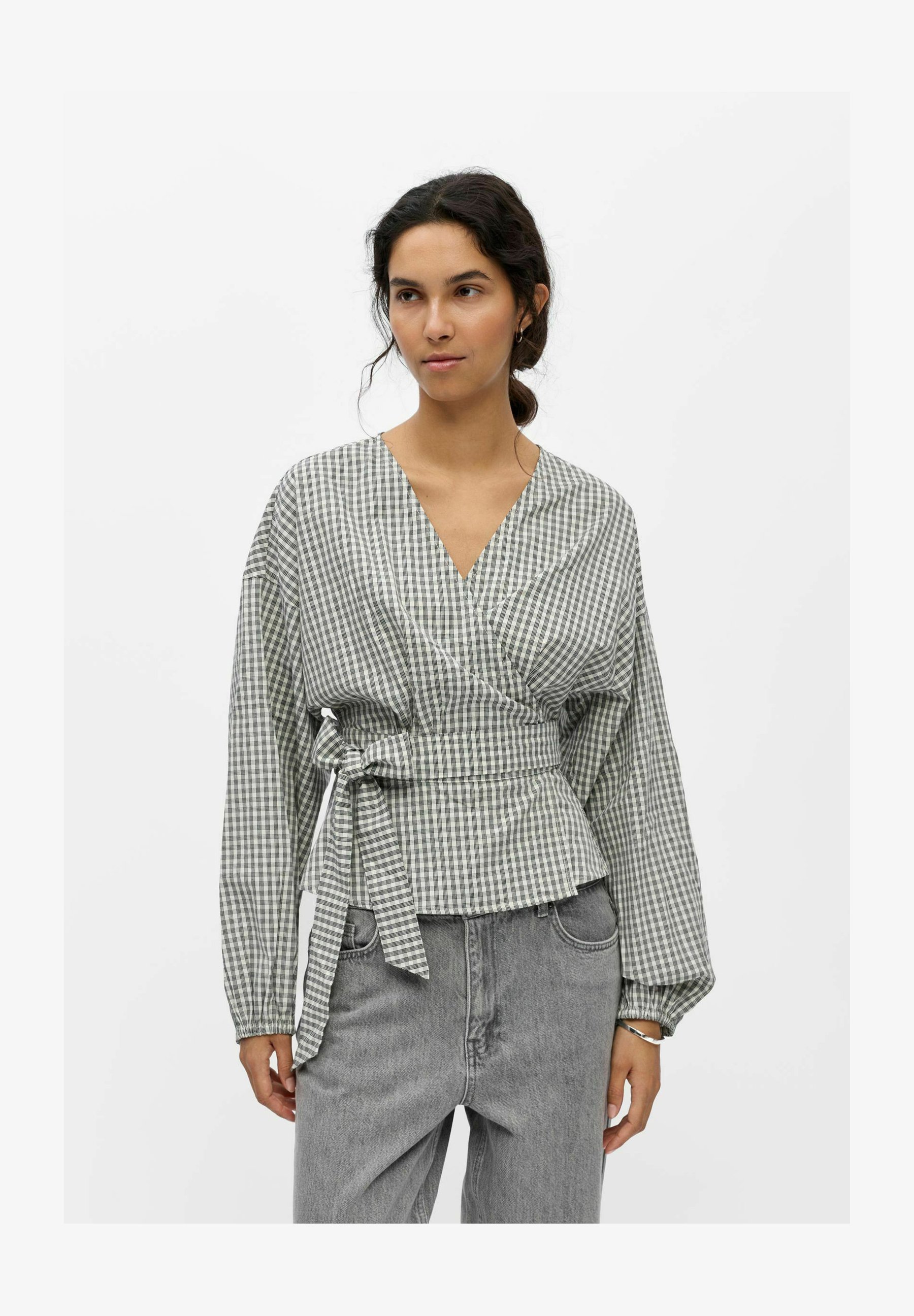 Camicia In Flanella A Quadri Donna - Maniche Lunghe, Bottoni, Taglio Corto