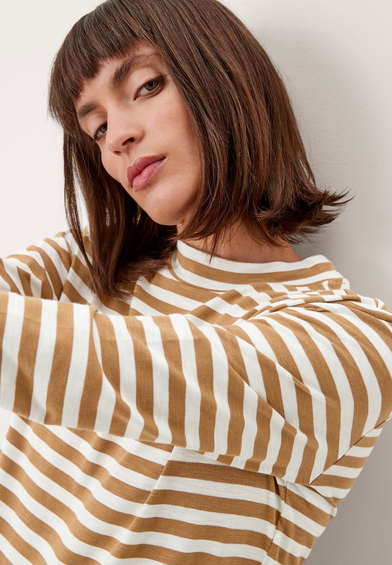 Damen T-Shirts | s.Oliver Langarmshirt brown/weiß - WS25589 Damen T-Shirts | s.Oliver Langarmshirt brown/weiß - WS25589